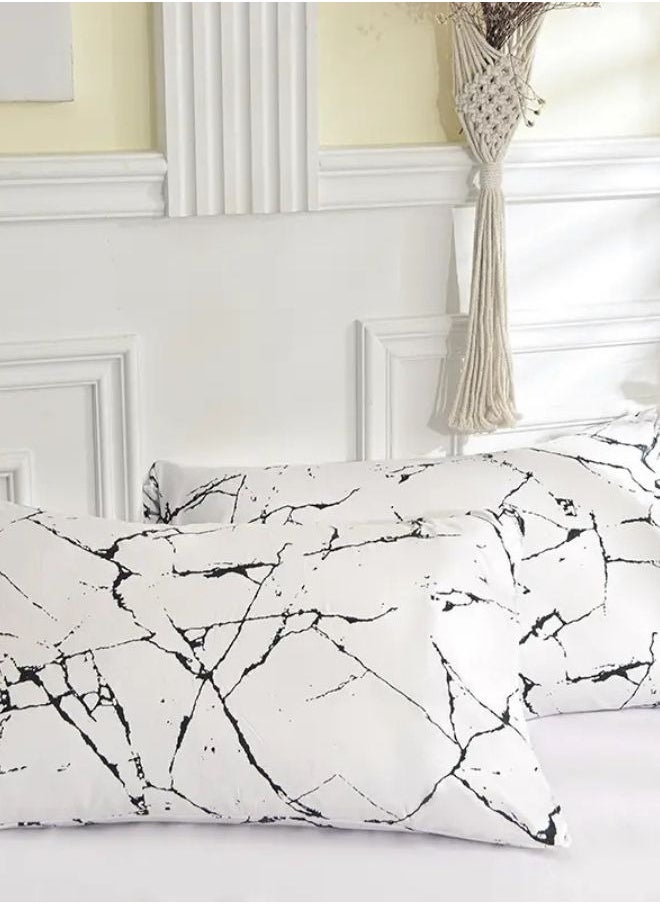 4 piece Single size bed linen set in Scandinavian style with marble pattern.
