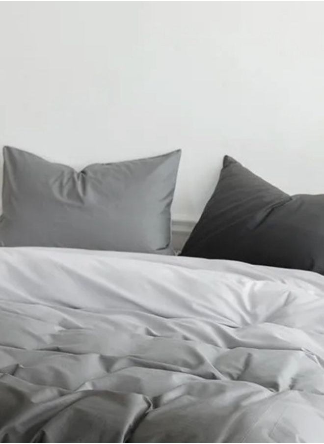 Queen Size 6 Piece Duvet Cover Set,Ombré Dark Grey Bedding set.