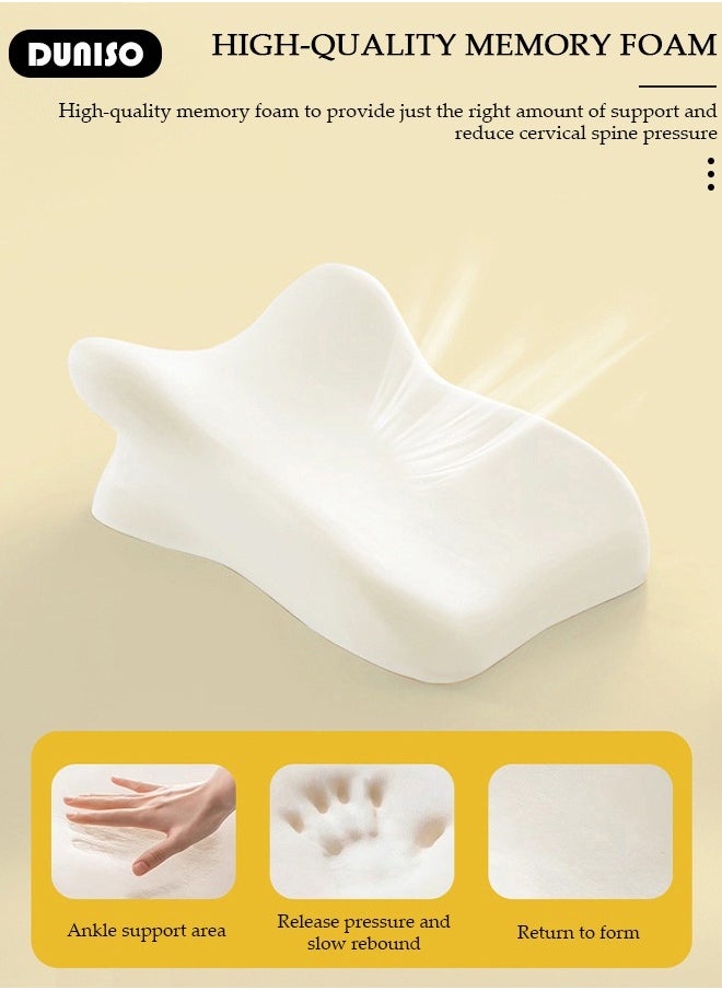 Bed Wedge Pillow for Sleeping, Triangle Pillow Wedge for Back Support, Leg Elevation Pillow Relieves Leg Pain, Ergonomic Memory Foam Bed Pillow with Face Down Massage Prone Pillow Function for Reading