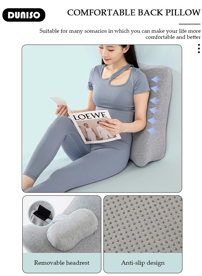 Bed Wedge Pillow for Sleeping, Triangle Pillow Wedge for Back Support, Leg Elevation Pillow Relieves Leg Pain, Ergonomic Memory Foam Bed Pillow with Face Down Massage Prone Pillow Function for Reading