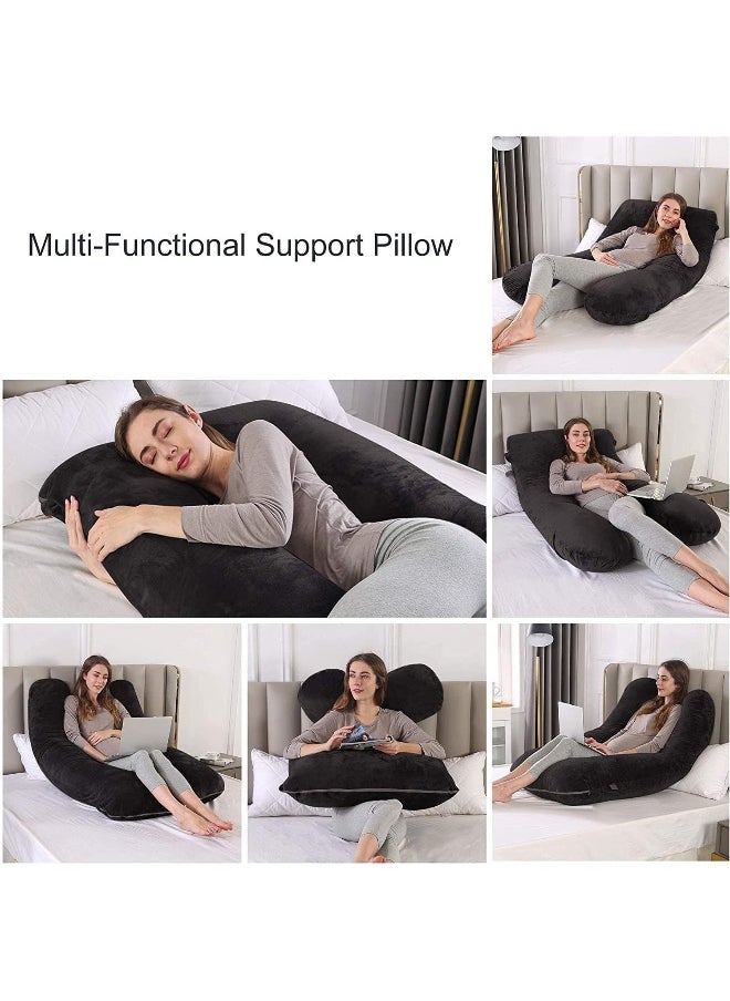 SUPAAR Pregnancy Pillow, Comfort U Shaped Full Body Pillow Maternity Pillow, with Removable Velvet Cover, Support for Back, Hips, Legs, Belly a Must Have for Pregnant Women