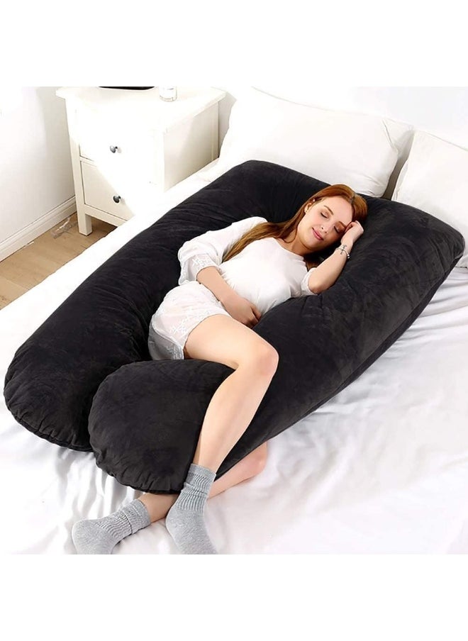 SUPAAR Pregnancy Pillow, Comfort U Shaped Full Body Pillow Maternity Pillow, with Removable Velvet Cover, Support for Back, Hips, Legs, Belly a Must Have for Pregnant Women