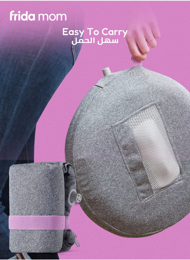 Frida Mom Perineal Cooling Comfort Cushion | Postpartum Donut Pillow for Pressure Relief & Cold Therapy | Inflatable, Portable, Washable Cover | Pain & Swelling Relief