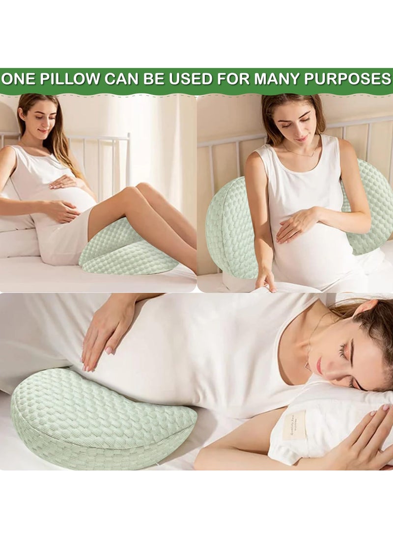 Pregnancy Pillow for Pregnant Women Sleeping, Maternity Pillow Support for Back, HIPS, Legs, Maternity Pillow with Detachable & Adjustable Pillow Cover, Green