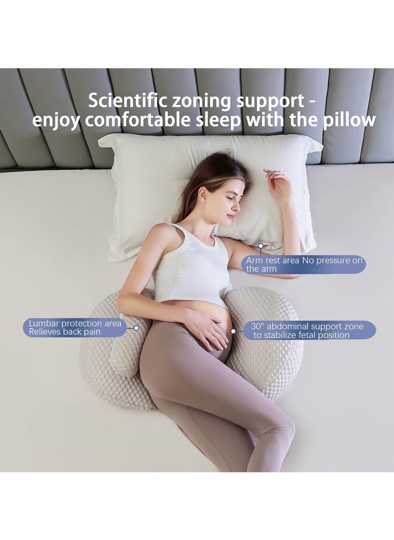 Pregnancy Pillows Cooling for Sleeping, Maternity Pillows, Detachable and Adjustable Double-Sided Support for Pregnant Women Back, Belly, Stomach,Hip Pregnancy Must Haves (Coffee)