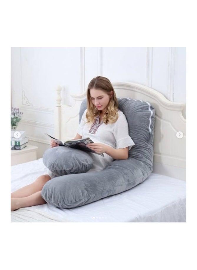 Pregnancy Pillows, U-Shape Full Body Pillow ,Removable Cover , Grey