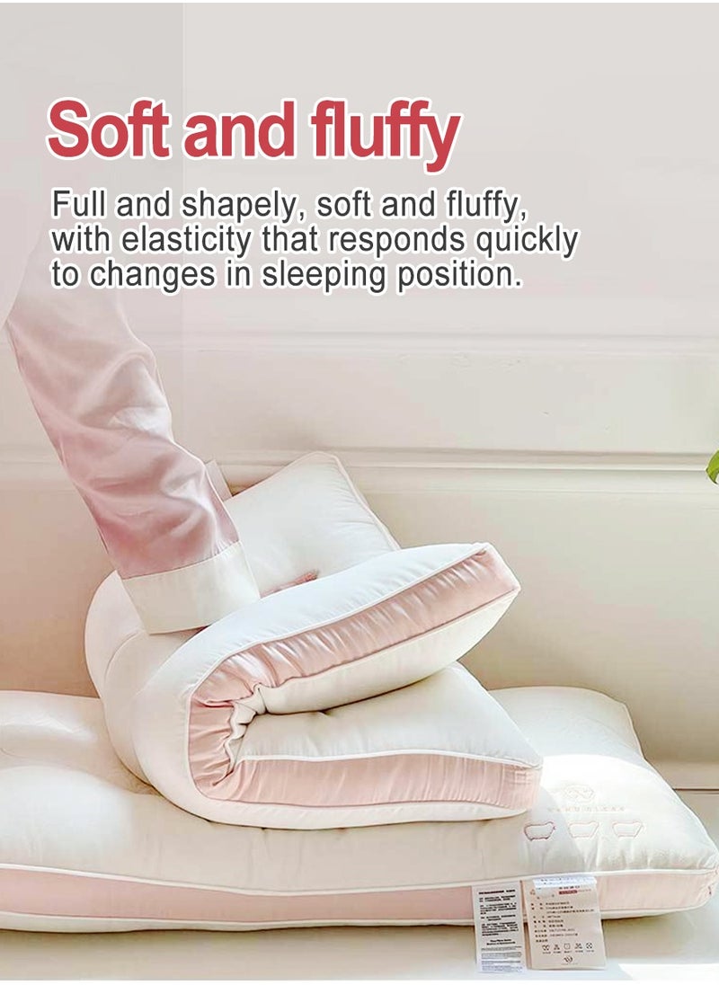 2pcs Embroidered Camel Protein Pillow, Home Neck Care Medium and High Fiber Pillow Covers, Neck Care and Sleep Aid, Filled with Ultra Soft Microfiber Hotel Quality Side and Back Sleeper Pillow - Support Sleep Pillow 48*74cm