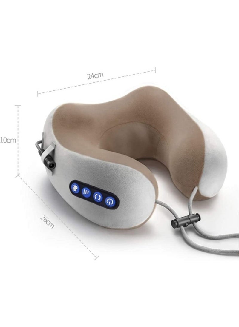 Electric Travel Neck Massage Pillow U Shaped Memory Foam Kneading Vibration Neck Head Support Pillow Relief Cervical Pain For Airplane,