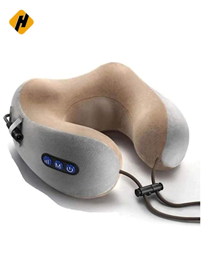 Rechargeable U Shaped Cervical Massage Pillow Neck Massager Vibration Pillow Multifunctional Shoulder and Electric for Relax Muscles Fatigue