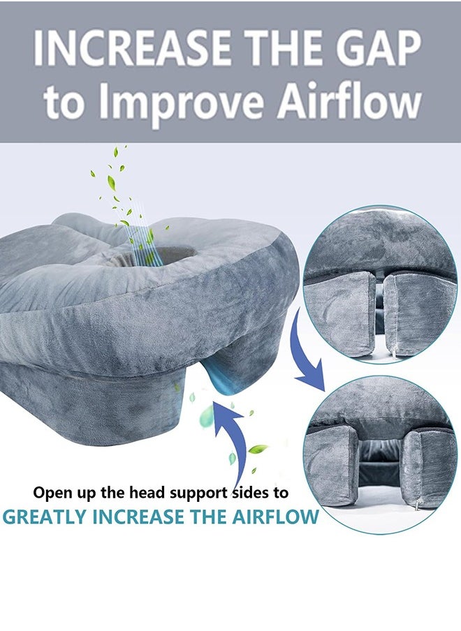 Face Down Pillow for Sleeping - for BBL or Eye Surgery Recovery - Prone Pillow for Vitrectomy or Retinal Surgery - Home Massage Pillow with Shredded Memory Foam