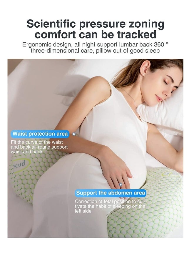 Pregnancy Pillows for Sleeping, Maternity Pillow, Pregnancy Body Pillow Support for the Back, Legs, Belly, and Hips of Pregnant Women, Detachable and Adjustable with Pillow Cover