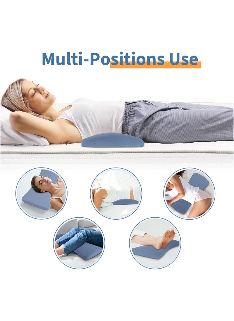 Lumbar Support Pillow for Bed Relief Back Pain: Lower Back Pillow for Sleeping - Memory Foam Waist Pillow - Back Wedge Bolster Pillow for Side, Back&Stomach Sleepers - Bed Rest Pillow for Car, Sofa