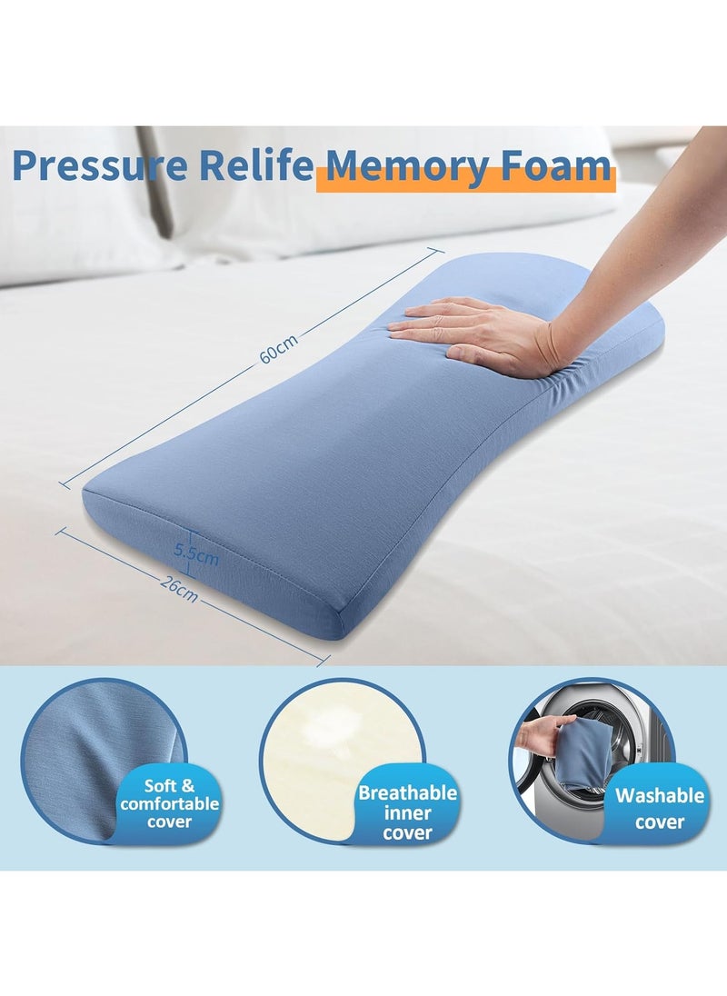 Lumbar Support Pillow for Bed Relief Back Pain: Lower Back Pillow for Sleeping - Memory Foam Waist Pillow - Back Wedge Bolster Pillow for Side, Back&Stomach Sleepers - Bed Rest Pillow for Car, Sofa