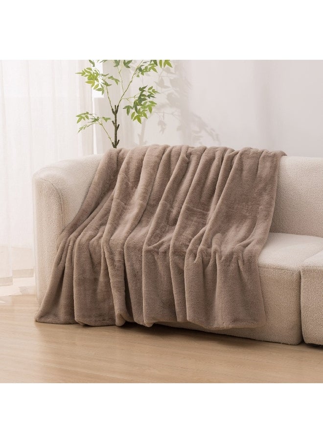 Lla Ura Rabbit Fur Double Layer Twin Blanket 150 x 220 cm