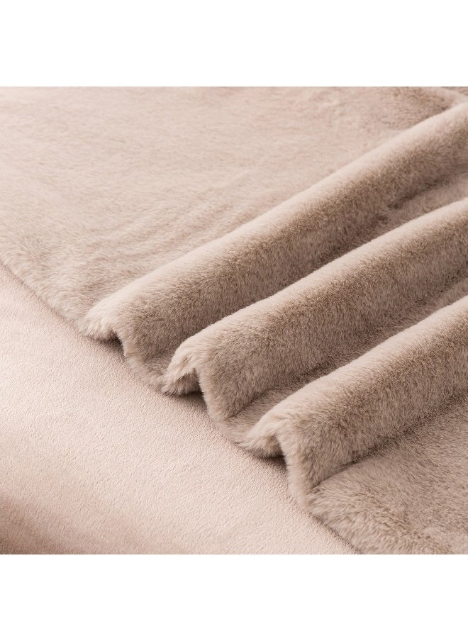 Lla Ura Rabbit Fur Double Layer Twin Blanket 150 x 220 cm