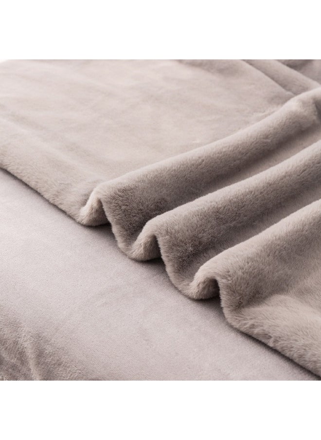 Lla Ura Rabbit Fur Double Layer Twin Blanket 150 x 220 cm