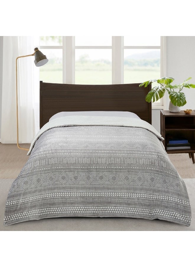 Braxton Penza Printed Flannel Sherpa Queen Blanket 220 x 200 cm
