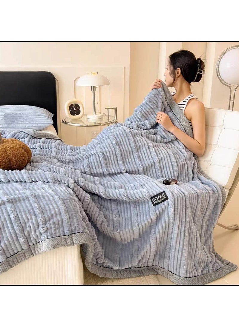 COMFY SOFT & LUXURIOUS KING SIZE GREY EMBOSSED WARM BLANKET