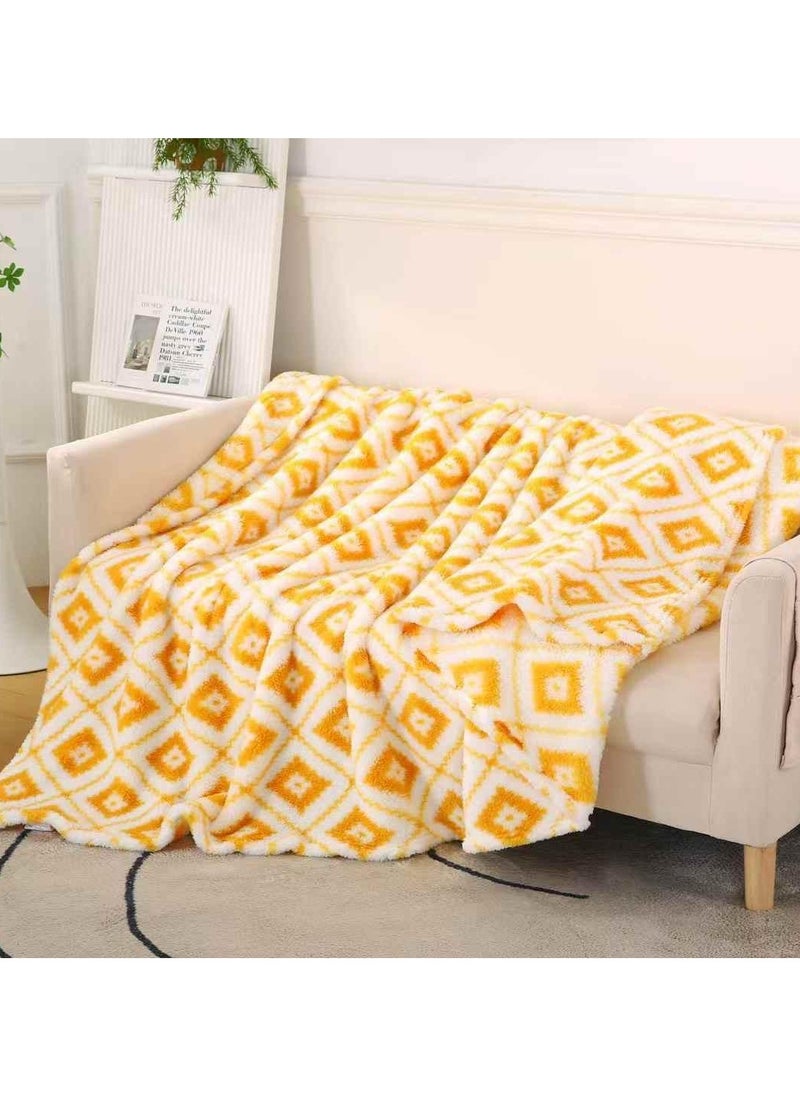 COMFY SOFT & LUXURIOUS YELLOW WARM WINTER EMBOSSED BLANKET