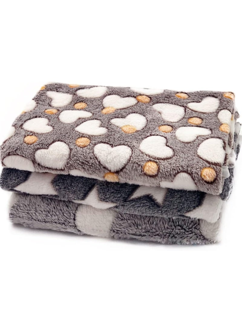 Blankets Set, 3 Pcs Soft Dog Cat Fleece Blankets, Super Soft Warm Sleep Mat Fluffy Premium Fleece Pet Blanket, 31