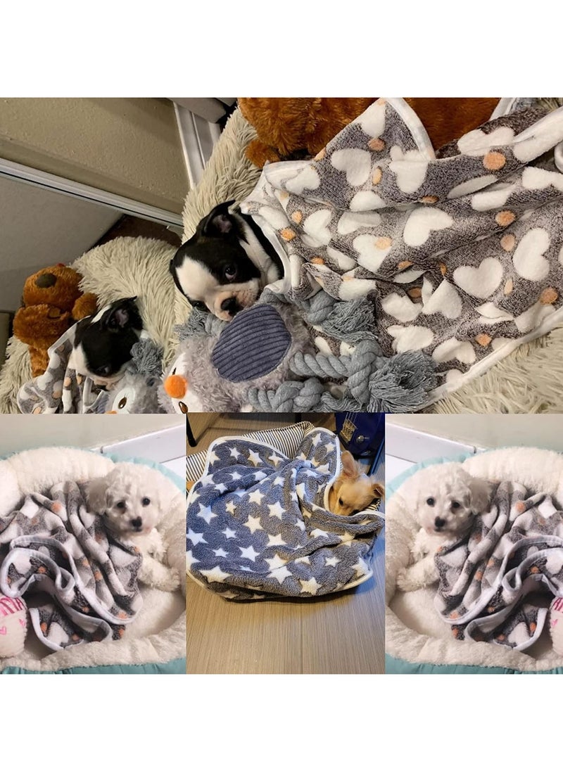 Blankets Set, 3 Pcs Soft Dog Cat Fleece Blankets, Super Soft Warm Sleep Mat Fluffy Premium Fleece Pet Blanket, 31