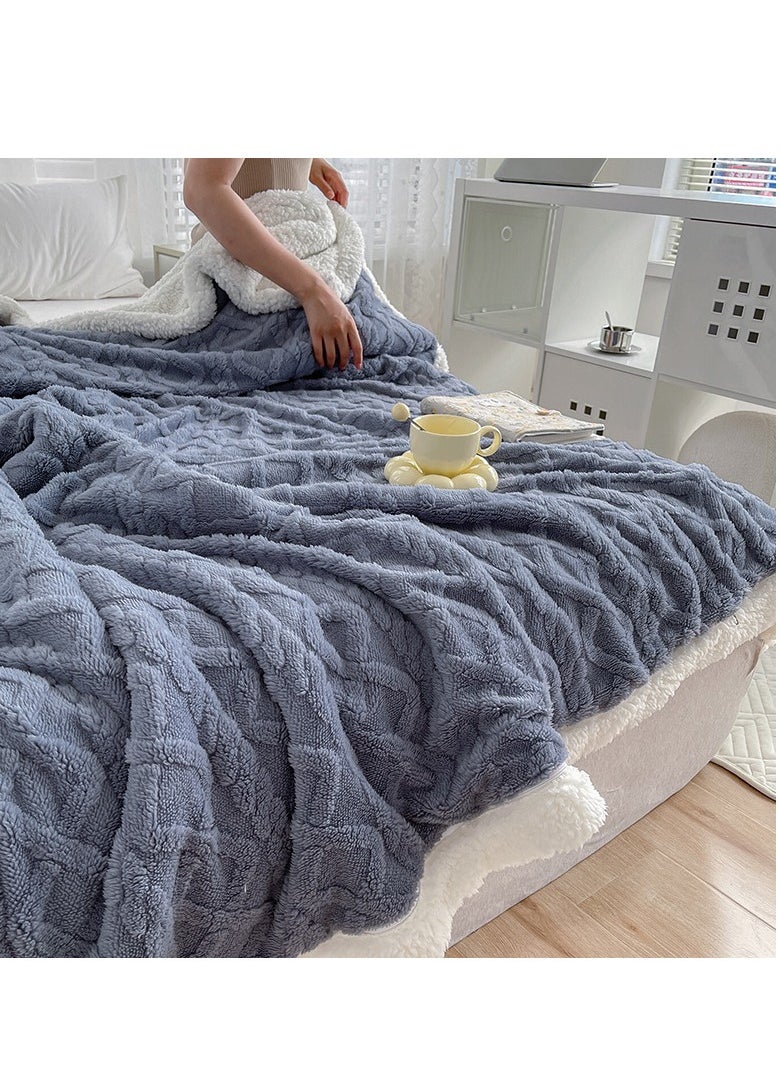 Double-sided Blanket Simple Solid Color Blanket Three-dimensional Jacquard Design On The Surface Soft And Skin-friendly Breathable And Warm Blanket 180*200cm