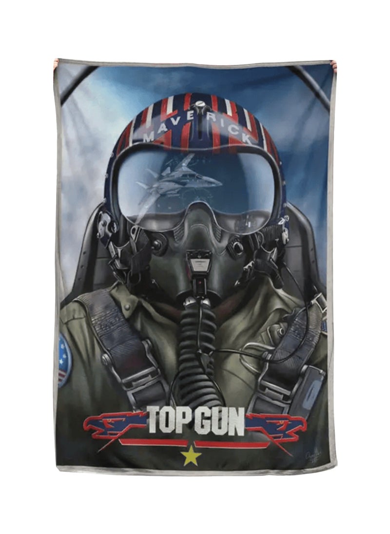 Top Gun Pilot Cozy Flannel Throw Blanket