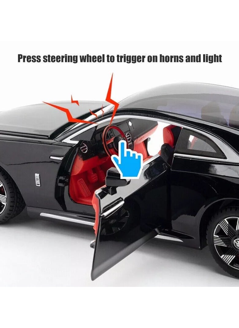 1:24 Scale Rolls Royce Alloy Diecast Car Model Metal Collectible with Sound & Light Features Ideal Gift for Car Lovers & Kids