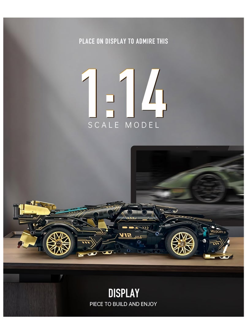 1/14 Sports Car Building Sets, Adults Model And Racing Sports Collectable Model Car Building Kit, Construction Toy Sports Car Birthday Gifts For Car Fans