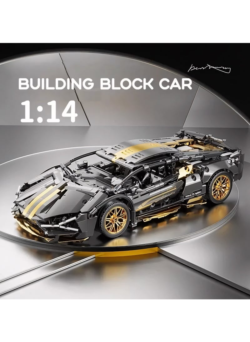 1:14 Super Sports Car Building Blocks Sets, Technology Sports Car Model Construction Set Car Toy, Racing Car Model Building Blocks Kit, Birthday Gifts For Car Fans