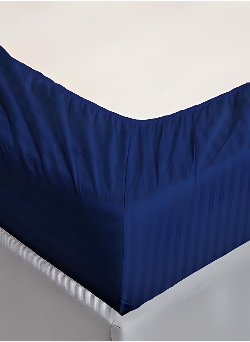 Deep Fitted Bed Sheet +2Pcs Pillow Covers, King/Queen/Double/Single Sizes, Color Blue, Depth 30cm