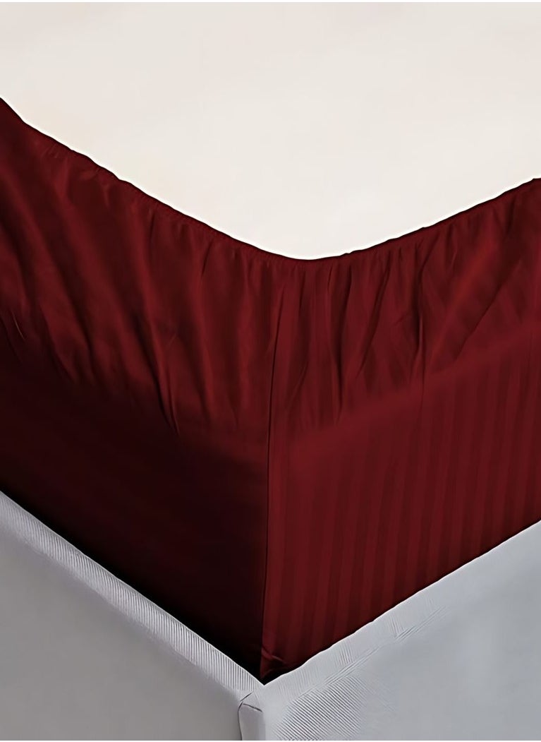 Deep Fitted Bed Sheet +2Pcs Pillow Covers, King/Queen/Double/Single Sizes, Color Maroon, Depth 30cm