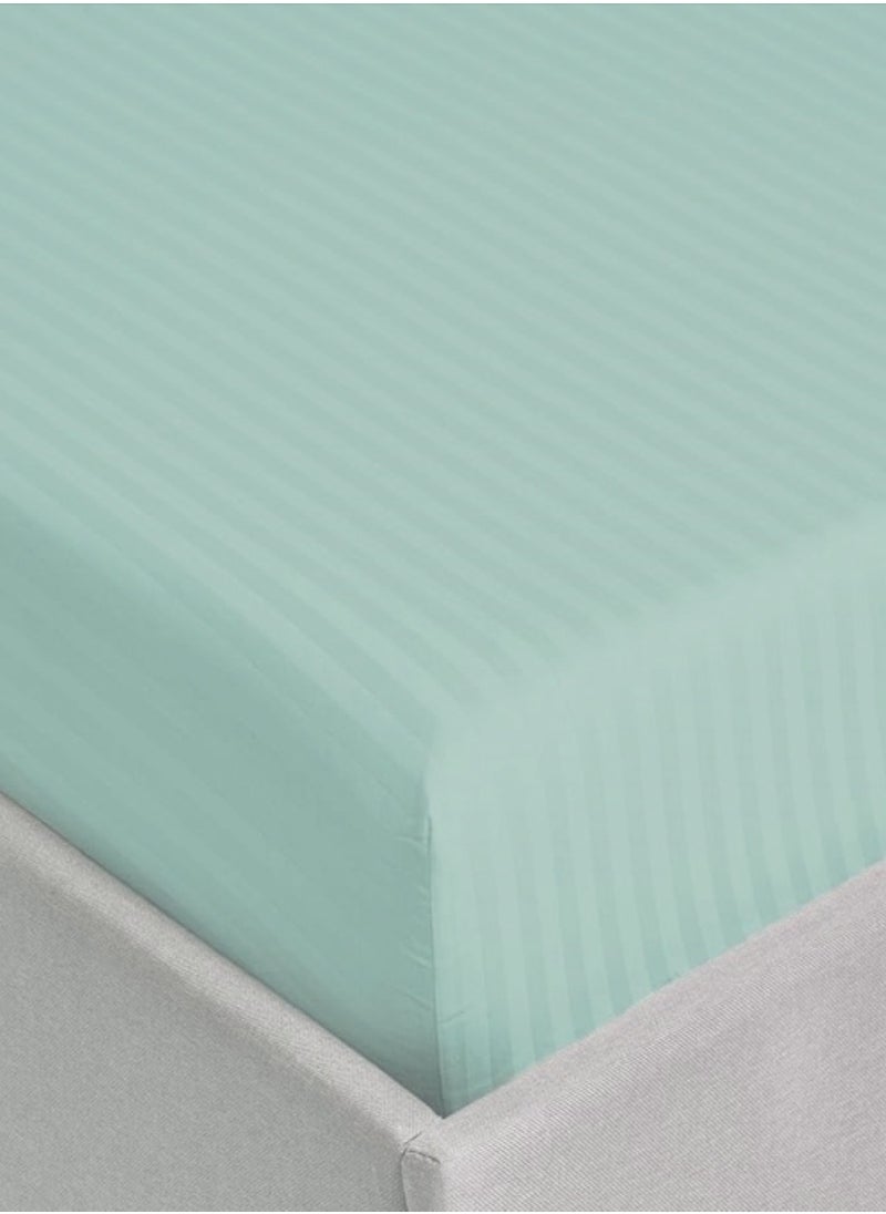 Deep Fitted Bed Sheet +2Pcs Pillow Covers, King/Queen/Double/Single Sizes, Color Sky Blue, Depth 30cm