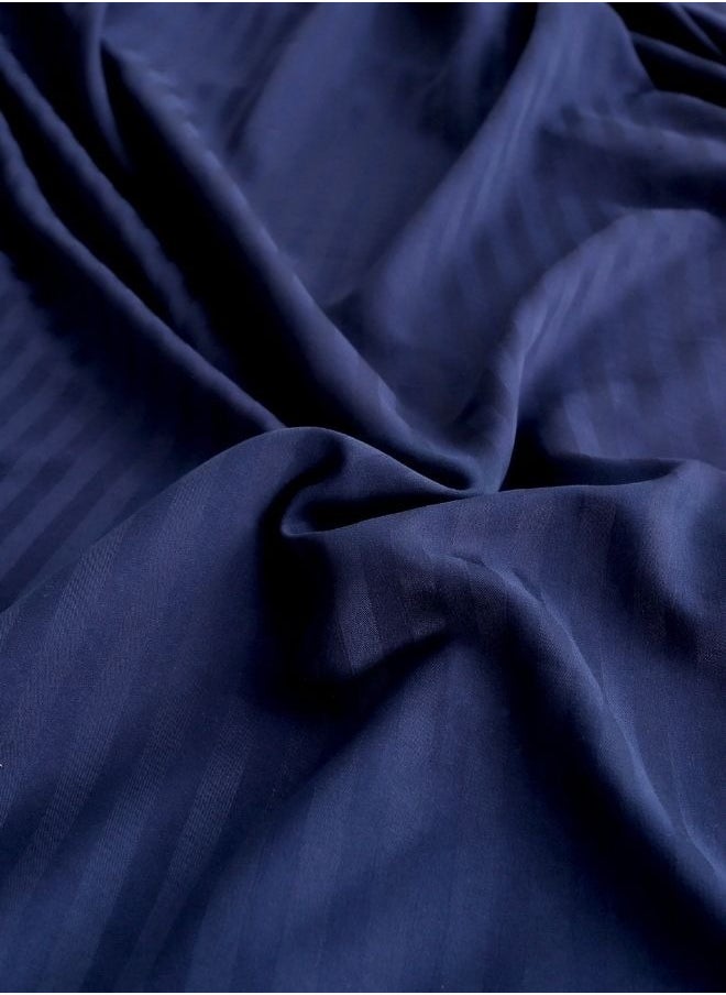 Fitted sheet with elastic corner 180*200+30cm with 2 pillow cases, bedsheet set 0f 3 piece king size, dark blue.