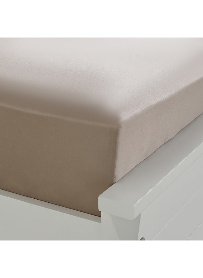 Opulent Luxe Cotton Solid King Fitted Sheet - 180x200+40 cm