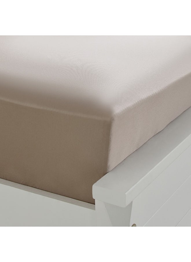 Opulent Luxe Cotton Solid Queen Fitted Sheet - 150x200+40 cm