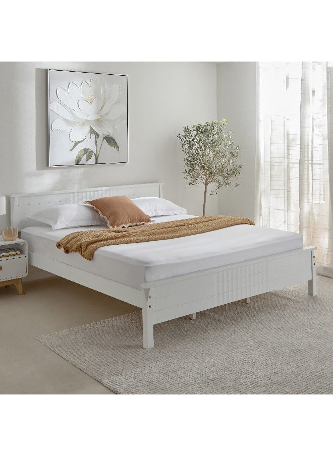 Opulent Luxe Cotton Solid Super King Fitted Sheet - 200x200+40 cm
