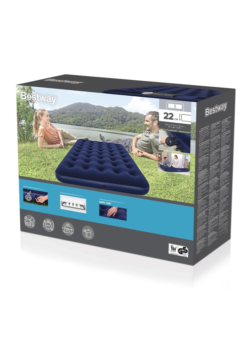 Bestway® Air Mattress Full with Handheld Electric Pump 1.91 m x 1.37 m x 22 cm