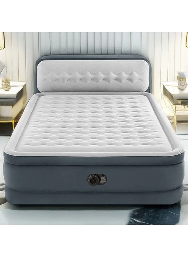 Queen Dura Beam Series With Built In Electric Pump Headboard Air Mattress Grey One Size