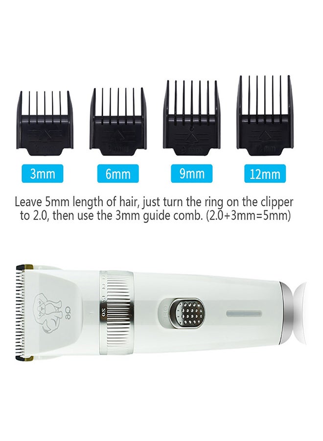 Electric USB Pet Hair Shaver Clipper White 17.3 x 5.8 x 24.3cm