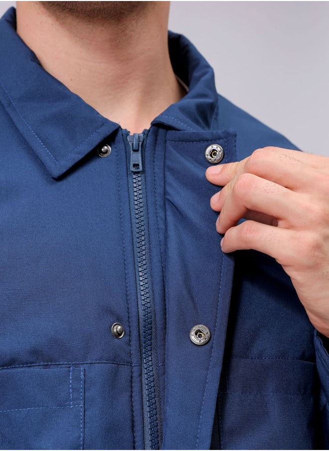 Men Slim Fit Solid Puffer Jackets