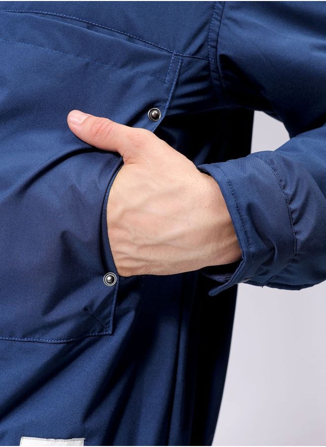 Men Slim Fit Solid Puffer Jackets