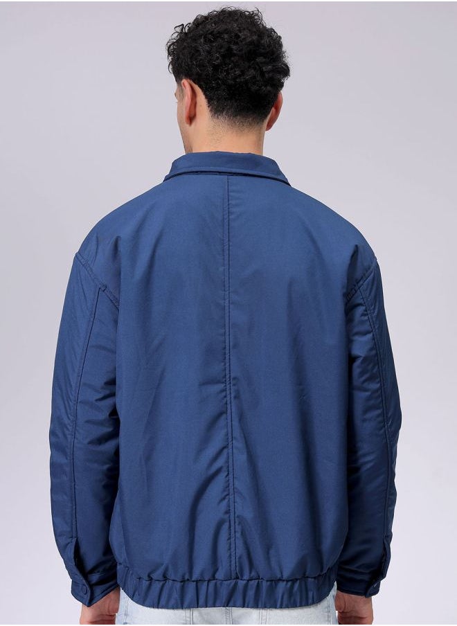 Men Slim Fit Solid Puffer Jackets