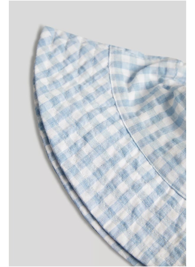 Blue Gingham UPF50+ Sun Hat