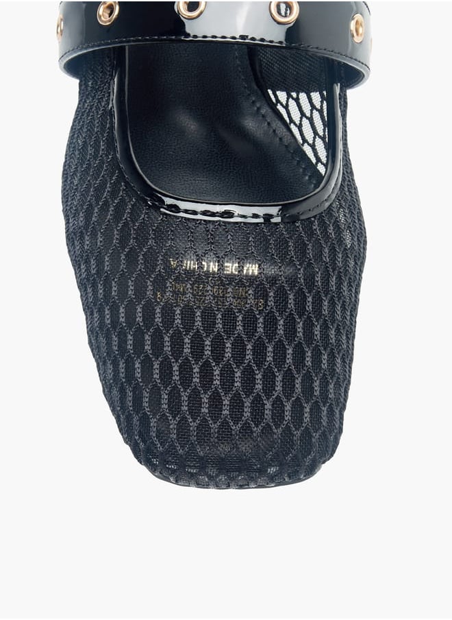 Womens Textured Slip-On Ballerina Shoes