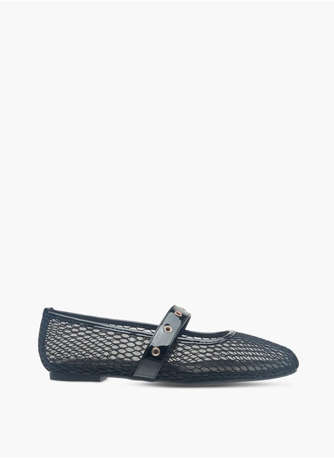 Womens Textured Slip-On Ballerina Shoes