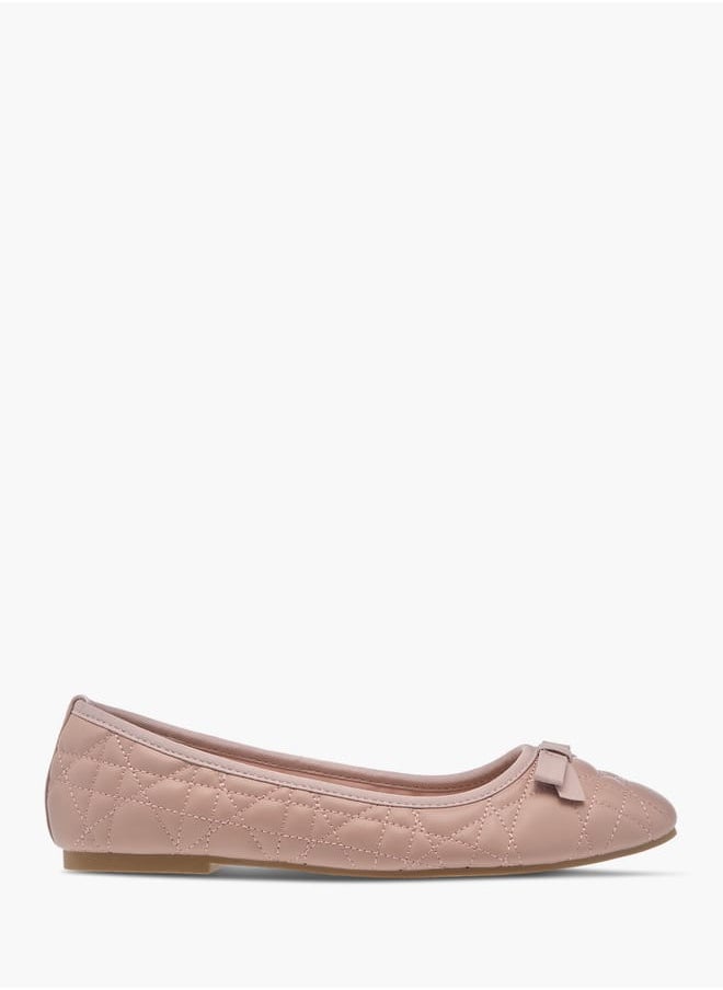 Womens Quilted Slip-On Ballerina Shoes