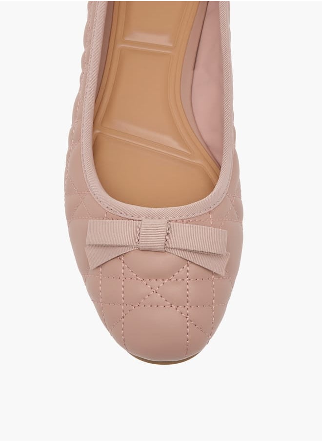 Womens Quilted Slip-On Ballerina Shoes