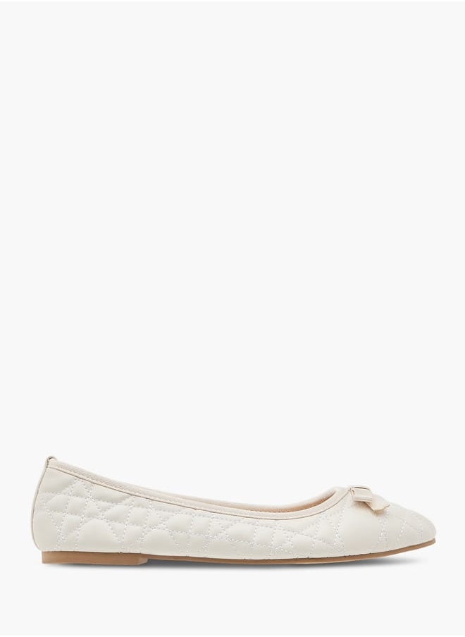 Womens Quilted Slip-On Ballerina Shoes