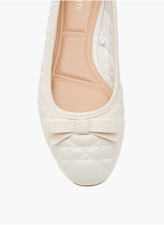 Womens Quilted Slip-On Ballerina Shoes